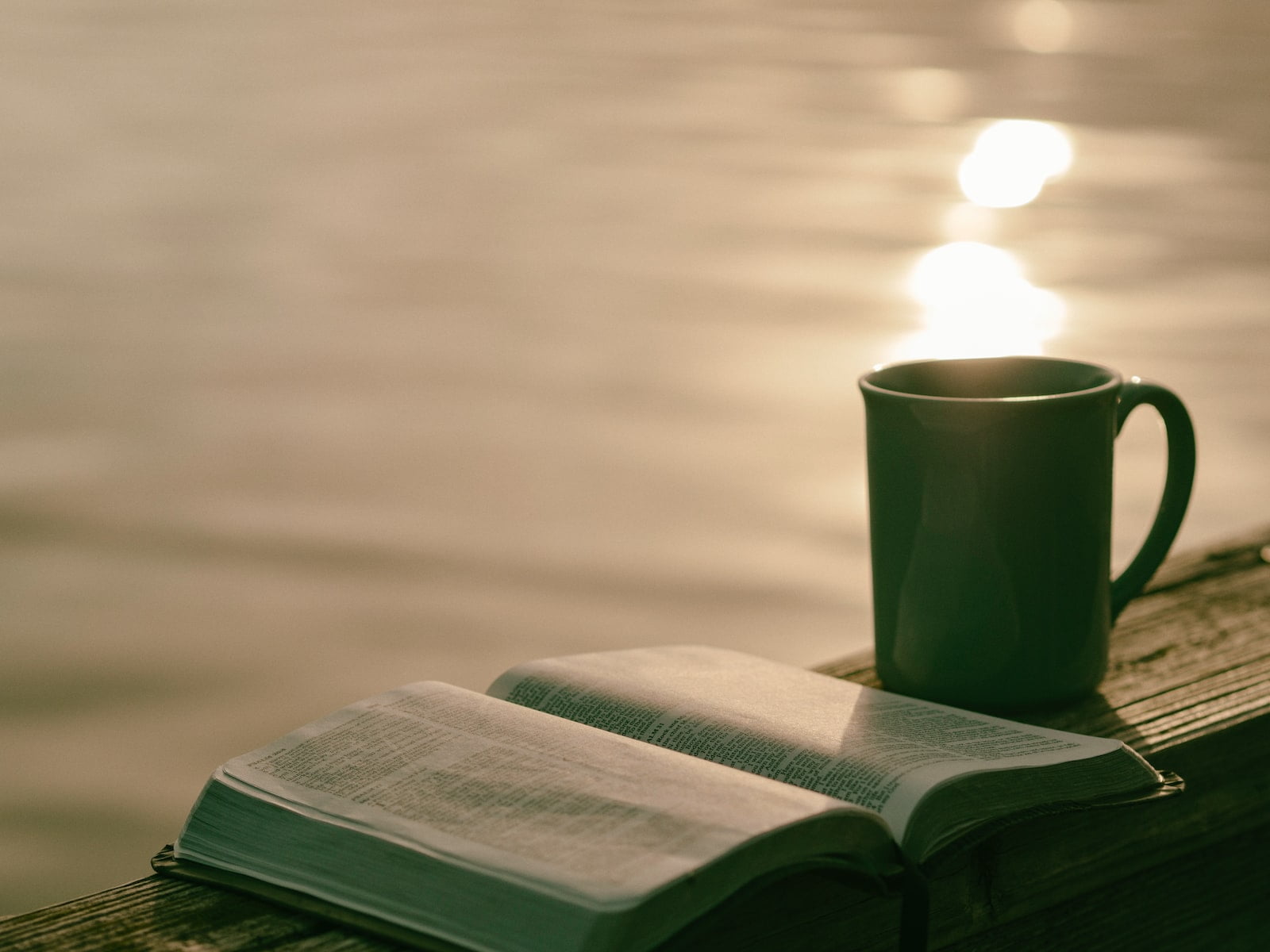 Photo by Aaron Burden green ceramic mug beside book