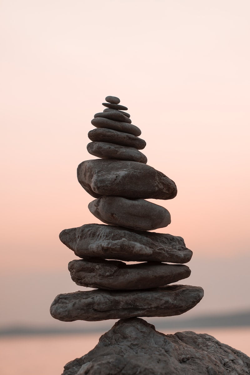 closeup photography of cairn stone